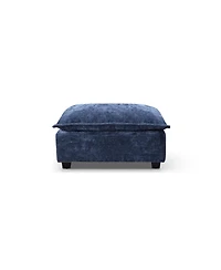 Streamdale Furniture Modern Linen L-Shape Sectional Sofa with Convertible Ottoman - Blue