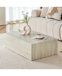 Streamdale Furniture Streamdale Modern Mdf coffee table with light wood texture. 39.323.611.8