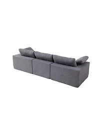 Streamdale Furniture Chenille Fabric Upholstered Sofa, Oversized Comfy Cloud 3-Seater Sofa Couch, Grey