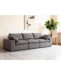 Streamdale Furniture Chenille Fabric Upholstered Sofa, Oversized Comfy Cloud 3-Seater Sofa Couch, Grey