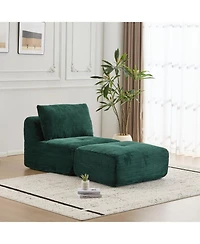 Streamdale Modern Memory Foam Sofa, Single Chaise, Pet-Friendly Cloud Modular Sectional, Green