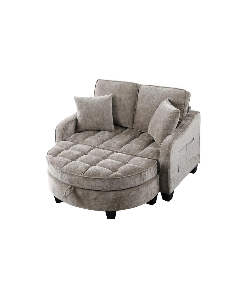 Streamdale Furniture Two-seater sofa with storage chaise, irregular armrests, incl. pillows - Brown