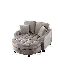 Streamdale Furniture Two-seater sofa with storage chaise, irregular armrests, incl. pillows - Brown