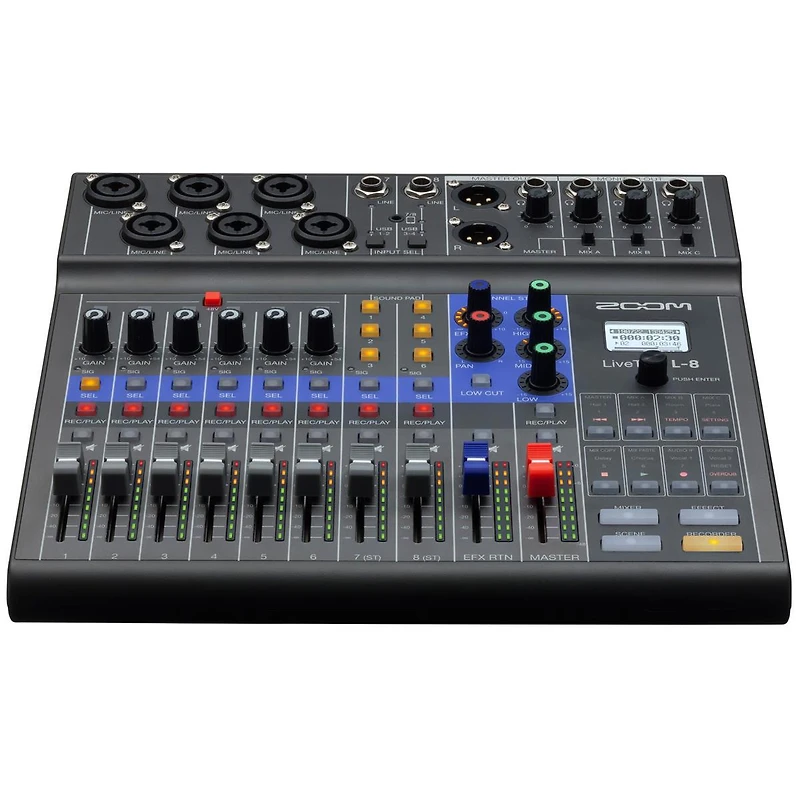Zoom LiveTrak L-8 Mixer & Recorder Bundle with Rode PodMic, Swing Arm & Ath-M20x Headphones