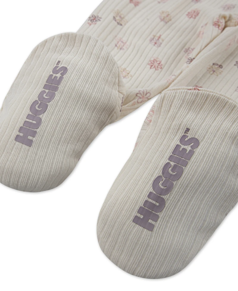 Huggies Baby Girls' Bodysuit, Cardigan Jacket, and Pants, 3-Piece Set