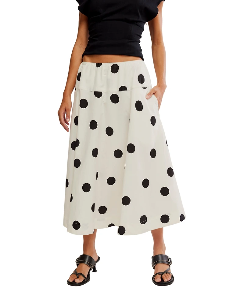 Free People Women's Betty Drop Waist Polka Dot Pattern Skirt