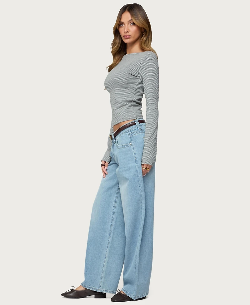 Edikted Women's Rivka Low Rise Baggy Jeans
