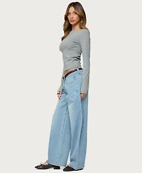 Edikted Women's Rivka Low Rise Baggy Jeans