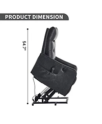 Streamdale Deep Grey Pu Power Lift Recliner Chair with Massage & Heat