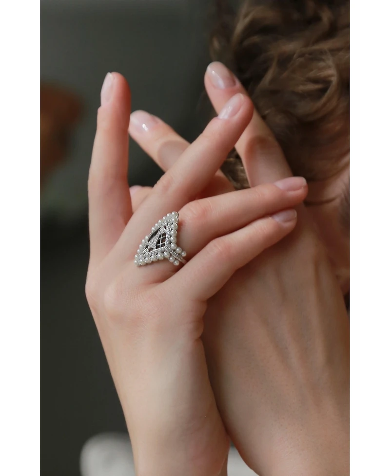 Retro Chic Black Royal Ballet Ring