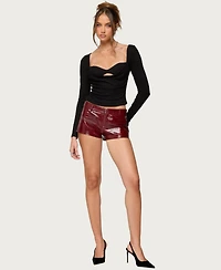 Edikted Women's Mcrae Faux Leather Micro Shorts