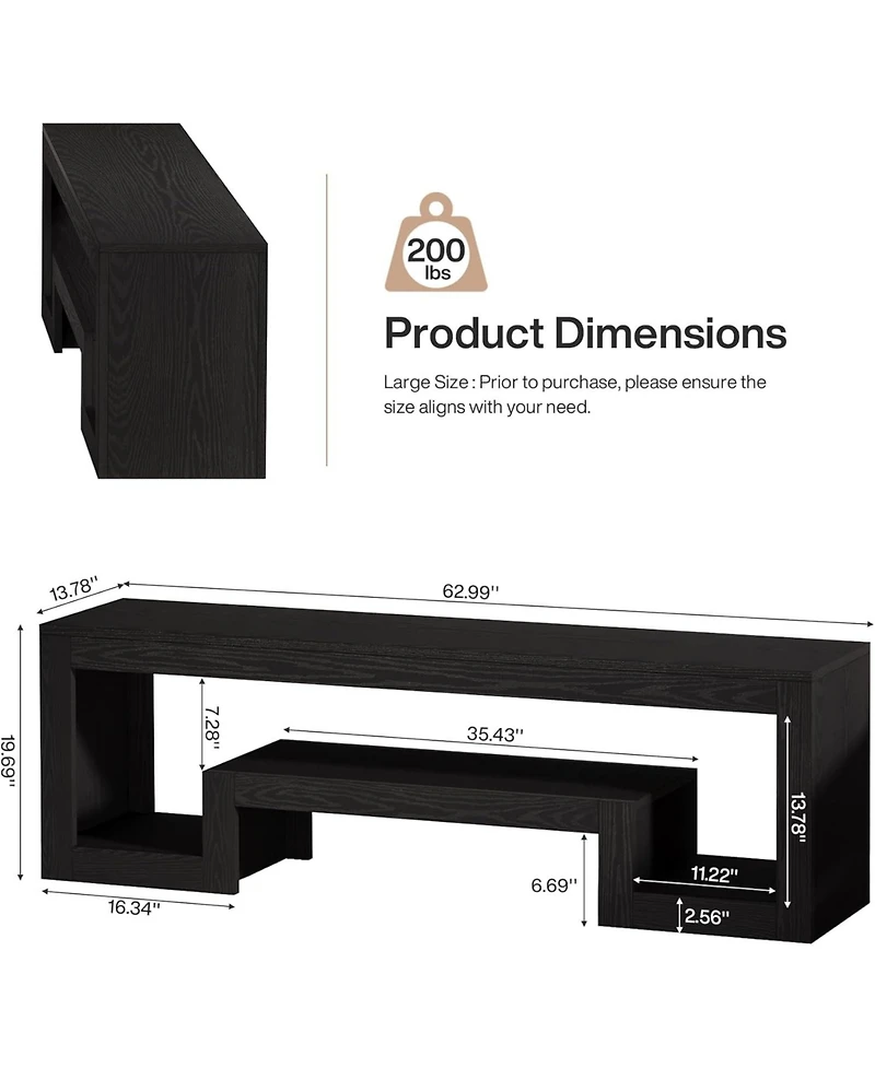 Tribesigns 63-Inch Tv Stand for 55/60/65/75-Inch TVs, Farmhouse Entertainment Center, Rustic Brown