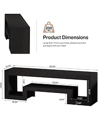 Tribesigns 63-Inch Tv Stand for 55/60/65/75-Inch TVs, Farmhouse Entertainment Center, Rustic Brown