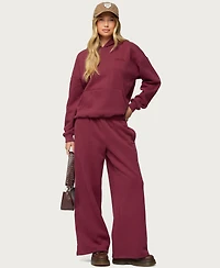 Edikted Women's Basic Girl Wide Leg Sweatpants