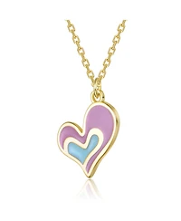 GiGiGirl 14k Gold Plated with Colored Enamel Heart Design Pendant Necklace