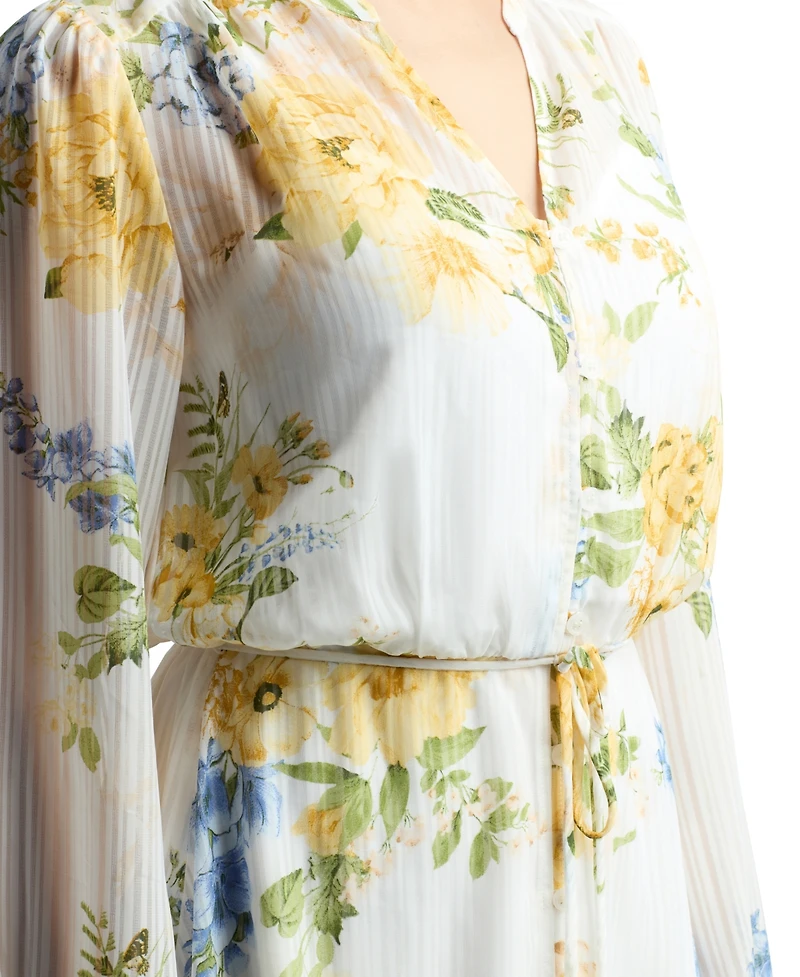 Bcx Women's Printed Mandarin Collar Dress