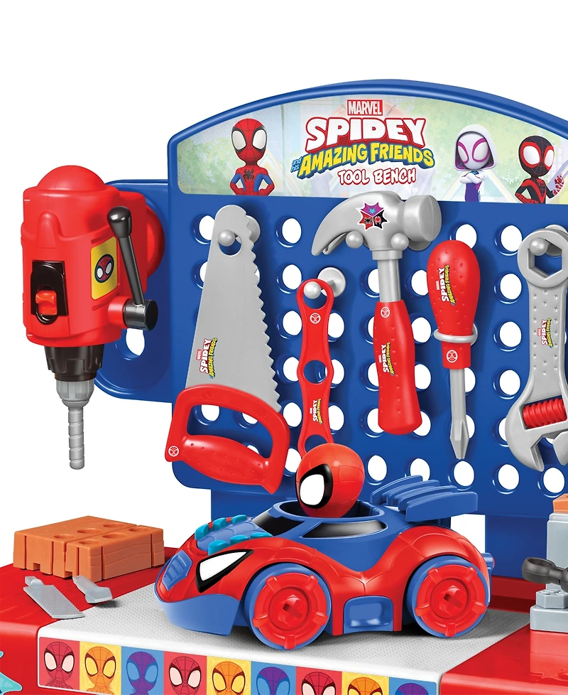 World Tech Toys Spidey and His Amazing Friends Tool Bench Playset with Take Apart Car