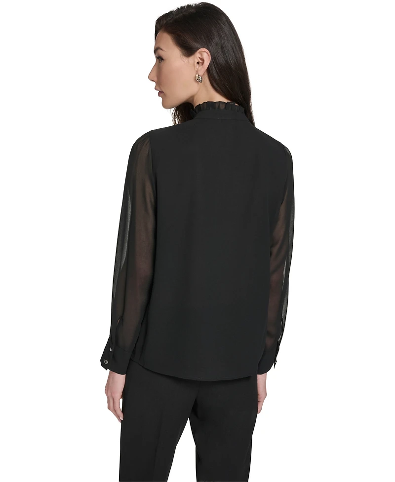 Calvin Klein Women's Ruffle-Front Blouse