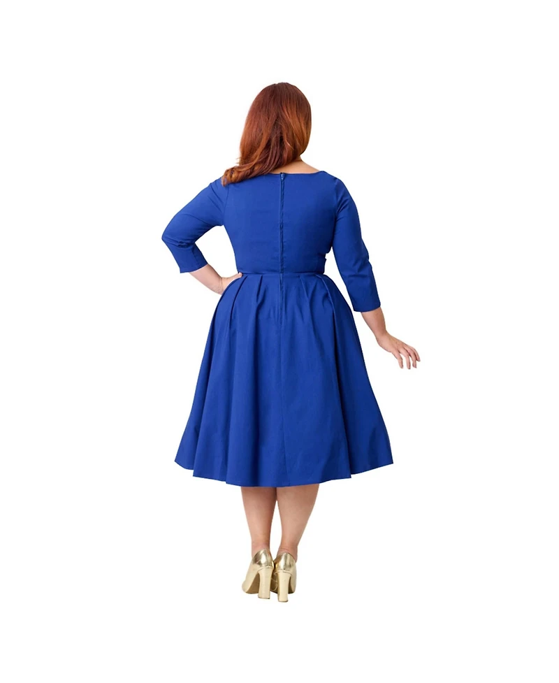 Unique Vintage Plus 1950s Front Twist Swing Dress