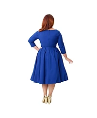 Unique Vintage Plus 1950s Front Twist Swing Dress