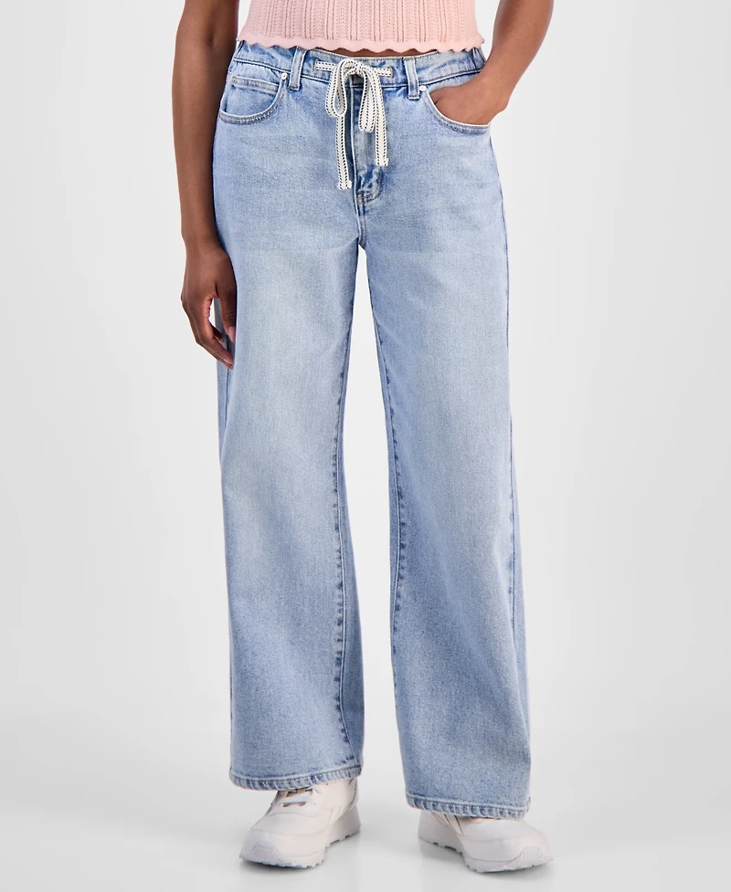 And Now This Petite Tie-Waist Wide-Leg Jeans, Macy's Exclusive