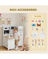 Qaba Large Kitchen Set w/ Full Set of Appliances Pretend Play Toy