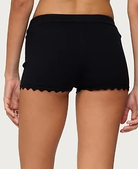 Edikted Women's Maizy Scalloped Knit Micro Shorts