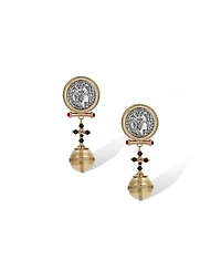 Retro Chic Globus Cruciger Coin Earrings