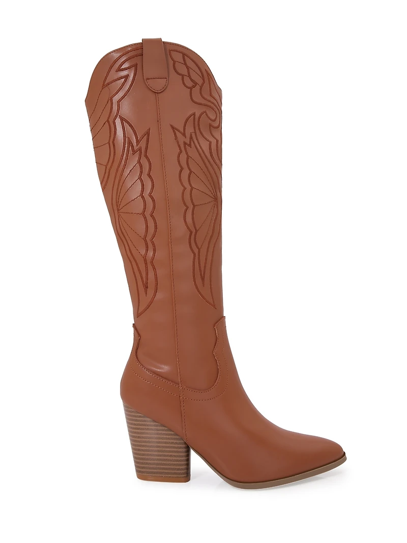 Berness Women's Anamaria Knee High Embroidered Western Boots