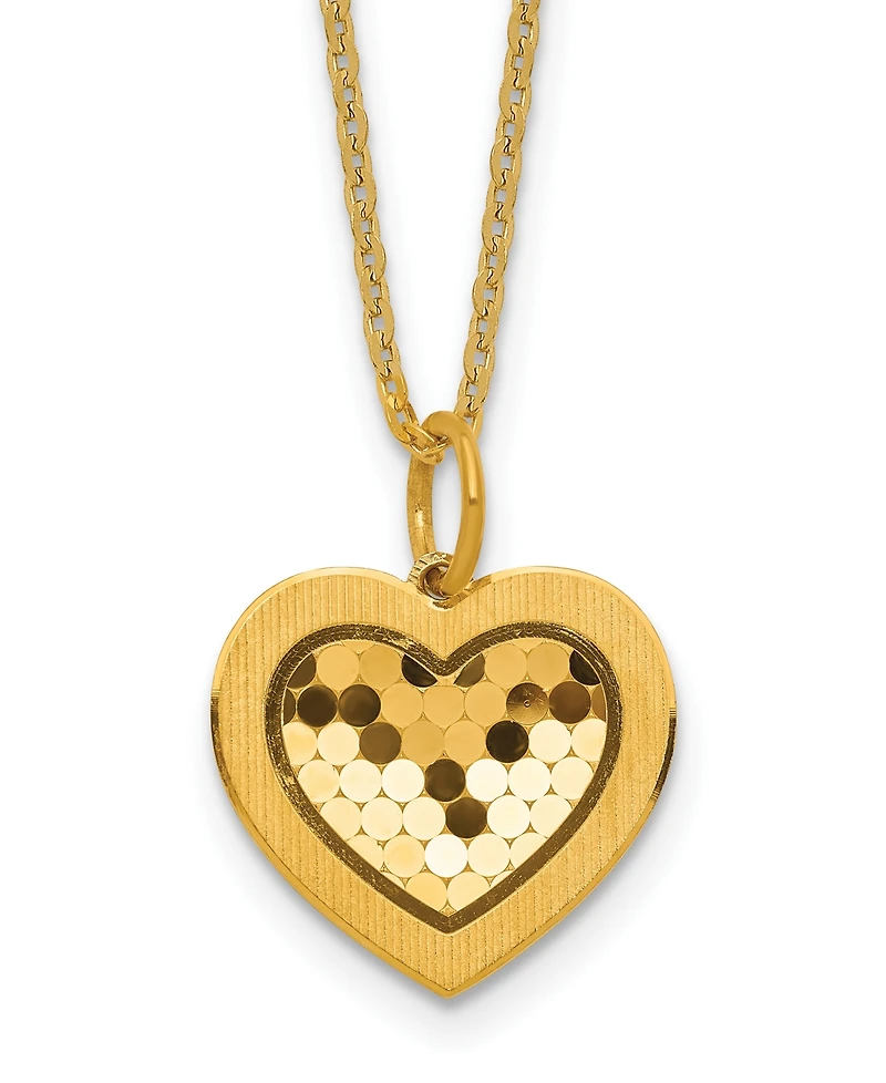 Macy's Heart Cable Chain Pendant Necklace in 24k Yellow Gold