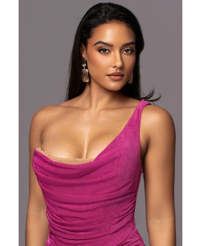 Jluxlabel Women's Slinky Krishna One Shoulder Maxi Dress