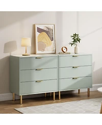 Gaomon 3 Drawer Dresser for Bedroom, Large Nightstand Chest of Drawers, Modern Wood Storage Dresser Organizer