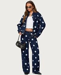 Edikted Women's Leyah Polka Dot Low Rise Baggy Jeans