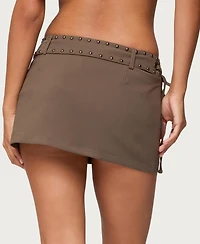 Edikted Women's Studded Tie Belt Mini Skort