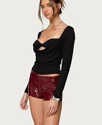 Edikted Women's Oaklyn Layered Bra Cowl Neck Top