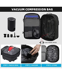 Batfox Vacuum Compression Travel Backpack, 60L Expandable VacPack with Pump, Ideal for Business Laptop Travel (Electric Air Pump Included)