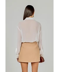 endless rose Women's Floral Detail Shirt Blouse