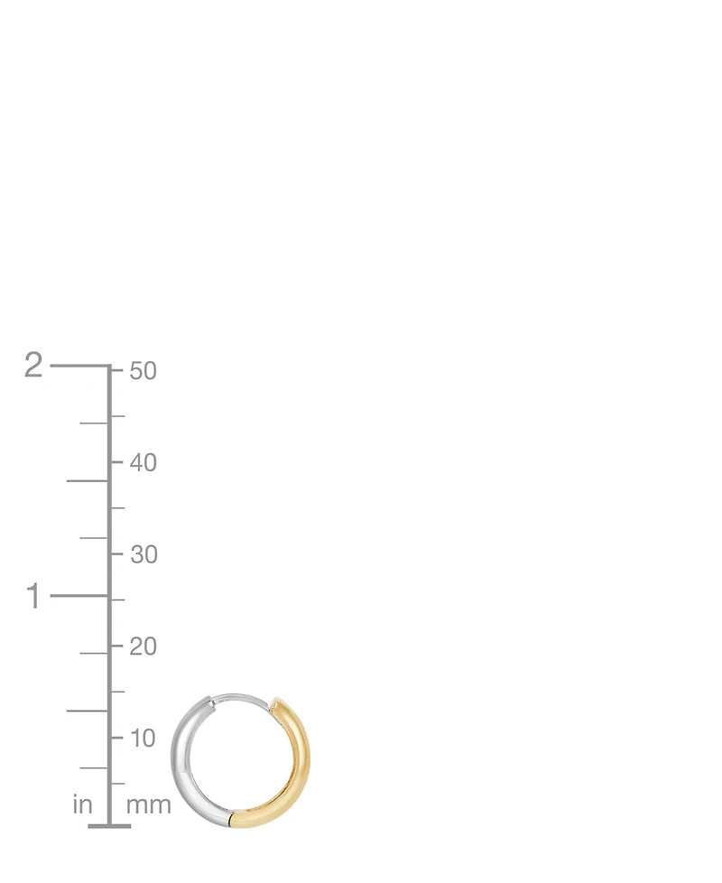 Macy's Huggies Earrings in 10k Yellow and White Gold