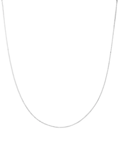 Macy's Solid Box Chain Necklace in 14K White Gold