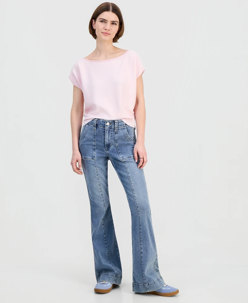 Madden Girl Juniors' High Rise Flare Jeans