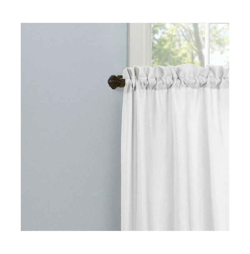 Thermavoile Rhapsody Lined Light Filtering Thermal Barrier Curtains Rod Pocket Curtain Tiers Pair Each 54" x 24" White