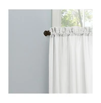 Thermavoile Rhapsody Lined Light Filtering Thermal Barrier Curtains Rod Pocket Curtain Tiers Pair Each 54" x 24" White