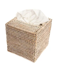 Artifacts Rattan Column Tissue Box Cover