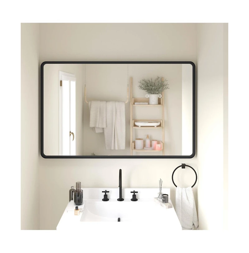 Emma+Oliver Afsin Wall Mirror with Silver Backed Glass for Clarity Entryways, Bathrooms & More