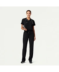 Jaanuu Women's Classic V-Neck Scrub Top with 1 Pocket