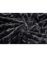 Chanasya Premium Fuzzy Faux Fur Rectangular Embossed Throw Blanket