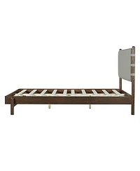 Streamdale Furniture Streamdale Modern Queen Bed Frame Set with 2 Nightstands, Light Gray Wood Platform Bed