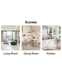 Streamdale Furniture Glass Dining Table with Oc-Shaped Black Mdf Legs & Gold Base