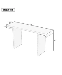 Streamdale Furniture Large 60-Inch Console Table with Geometric Design and Painted Finish