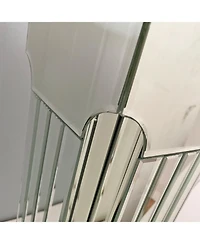 Streamdale Mirrored Console Table Bling Silver Mirror Entryway Desk Modern Rectangle Sofa Table